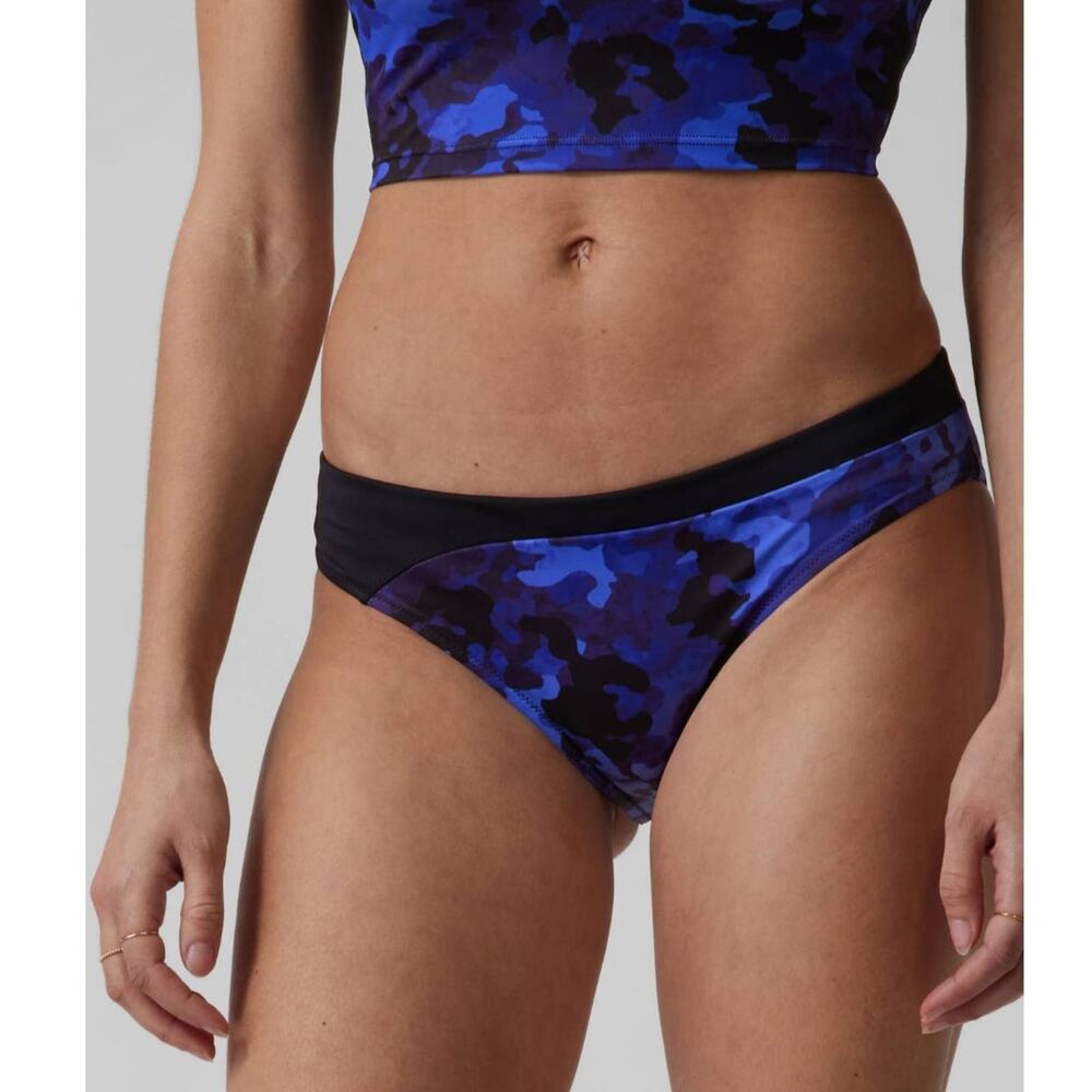 NWT Athleta freestyle medium bikini bottom - MEDIUM - blue camo - MEDIUM